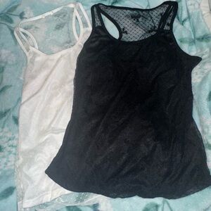 2 sheer back tanks size small